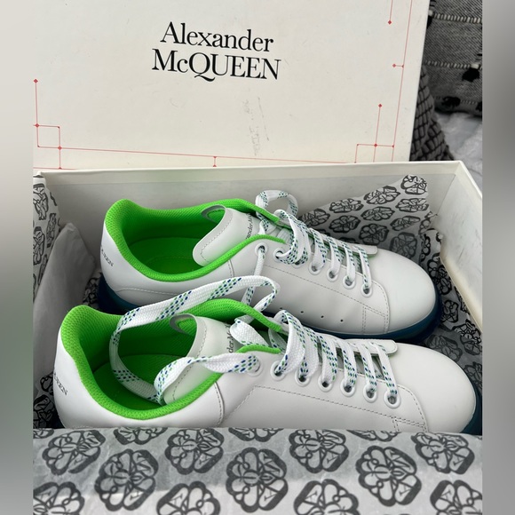 ALEXANDER MCQUEEN AUTHENTIC MENS LEATHER SNEAKERS - Picture 2 of 13